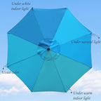 Blissun 9' Outdoor Patio Umbrella, Outdoor Table Umbrella, Yard Umbrella, Market Umbrella with 8 Sturdy Ribs, Push Button Tilt and Crank