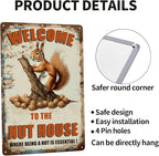 Funny Squirrels Signs Welcome To The Nut House Squirrels Stuff For Indoor Outdoor Decor 12x8 Inches (Orange)