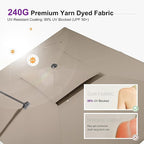 PURPLE LEAF 10' X 13' Cantilever Outdoor Umbrellas Large Patio Umbrella Hanging Double Top Rectangle Offset Umbrella with 360°Rotation Tilting Umbrella Outdoor Patio Taupe