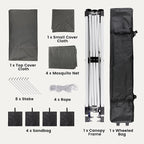 Bealife 11x11 Pop Up Gazebo Tent with Mosquito Netting, Outoor Canopy Tent with 4 Sandbags, 8 Stakes, 4 Ropes, Roller Bag, Pop Up Canopy Tent for Lawn Backyard Garden Deck, Grey