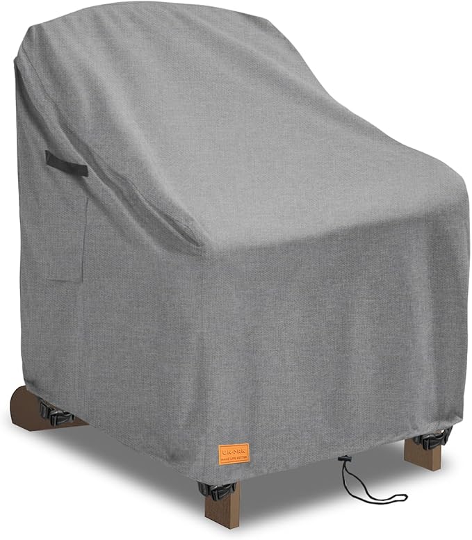 Outdoor Adirondack Chair Covers 30W x 34D x 36H Inches, Patio Furniture Covers Waterproof Heavy Duty Outdoor Swivel Chair Cover,Gery
