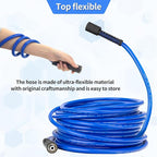 Pressure Power Washer Hose 50 FT x 1/4", Super Flexible Kink Resistant Car Washer Replacement with M22 Fittings & 3/8" Quick Connect Adapters for Ryobi Troy Bilt Flexzilla Greenworks & More, 4200PSI