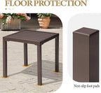 Crestlive Products Outdoor Side Table Set of 2 - Small Metal Square End Table - Easy to Assemble, Weather Resistant Ideal for Garden, Patio, Poolside, Beach, Balcony, Porch