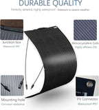 Flexible Solar Panel kit 100W Monocrystalline Module,10A Charge Controller,Extension Cable Off-Grid Charger for RV Boat Van Car Curve Surfaces (100W Solar KIT)