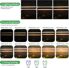 Two Strip Growing Lamp 2-Pack for Indoor Plants, 3500K Full Spectrum LED Grow Light Strips with Auto ON/Off 3/9/12H Timer & 10 Dimmable Levels for Green House Succulent (2 Head×2 Pack)