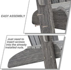 Adirondack Chair Set of 2, Outdoor Oversized Patio Chair Poly Lumber Weather Resistant & Durable Fire Pits Chair for Poolside,Lawn and Garden,350lbs Weight Capacity (Grey)