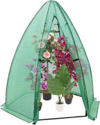 Greenhouse for Outsides, 54”x 54”x 71” Heavy Duty Green House Tent with Durable PE Cover, Garden Plant Protector with Zippered Door Mesh Window for Vegetables Flowers Fruits Herbs,Green
