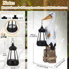 Tuanse 11.4 Inch Pelican Garden Statue with Solar Lantern Ocean Bird Statue Pelican Solar Light for Outside Decor Sculptures Statues Lights for Lawn Decor Unique Ornament Women Mom Gift