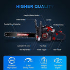 62cc Gas Chainsaw, 3.5-HP, 20 Inch Chain Saw, Gas Powered Chainsaws, 2-Stroke Gasoline Power Chain Saws with Automatic Oiler for Wood Cutting, Easy-Start, Black