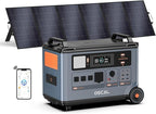 OSCAL PowerMax 6000 Solar Generator with 500W Solar Panel, 120V/240V Split Phase Voltage 6000W AC Outlets (7200W Peak), 2200W AC Charging/2400W PV Charging for Home, Emergency, Bank Battery Backup