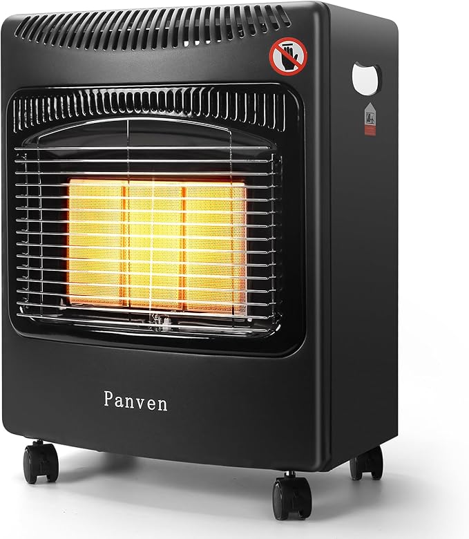 Propane Patio Heater, 18,000 BTU Propane Heater Outdoor, Infrared Gas Heaters with Regulator, Outdoor Heaters for Patio