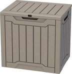 YITAHOME 30 Gallon Deck Box Outdoor Storage Box, Waterproof Resin Package Delivery and Storage Box with Lockable Lid for Patio Furniture Cushions, Pool Accessories, Garden Tools, Brown