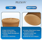 Plexon Large Metal Trash Can with Lid 20 Gallon, Decorative Outdoor Trash Can Heavy Duty Galvanized Metal Bucket with Lid for Garage Workshop Ash Storage Farmhouse, Copper 2 Pack