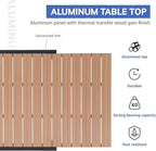 Soleil Jardin Aluminum Patio Extendable Dining Table, 63" - 105", Adjustable Indoor Outdoor Furniture Rectangle Table w/Thermal Transfer Wood Grain Tabletop for 6-10 Person Porch Deck Garden, Black
