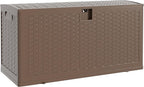 73 Gallon Outdoor Storage Box, Lockable Resin Deck Box Indoor and Outdoor Use, Waterproof Patio Deck Storage Box For Package Delivery, Furniture Cushions, Garden Tools, Pool Accessories