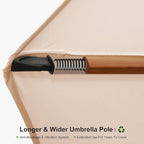 PURPLE LEAF 12' X 12' Patio Large Cantilever Umbrella Outdoor Square Wood Umbrellas Offset Umbrella Heavy Duty Sun Umbrellas for Garden Deck Pool, Deep Beige