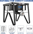 ARC Advanced Royal Champion ARC Propane Burner, 200,000 BTU Propane Stove with 0-20 PSI Regulator, Outdoor Burners for Cooking Gas Burner Gas Cooker Single Burner for Outdoor Cooking