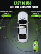 2025 New 4500PSI Electric Pressure Washer, Small Potable Power Washer with 20FT Pressure Hose, 4 Nozzle Set, Powerwashers for Home/Cars/Fences/Windows, Green