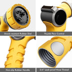 RESTMO Heavy Duty Hose Nozzle, Metal Garden Water Hose Sprayer with 7 Watering Patterns, Thumb Control, On Off Valve, High Pressure Nozzle Sprayer for Watering Plants, Car and Pet Washing, Yellow