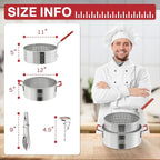 10QT Aluminum Fish Fryer Pot | with Lid & Tong | Deep Fryer with Basket | Indoor & Outdoor Cooking | All-Round Protection | Accessory Gift Pack | Perfect For Boiling ＆ Frying