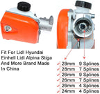 Pole Saw Gear Head Fit For Lidl Hyundai Einhell Lidl Alpina Stiga 26cc 33cc 43cc 52cc Multi Function Pole Saw Chainsaw (Tube 26mm Spline 4)