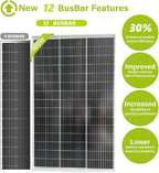 100W Monocrystalline Solar Panel High Efficiency 24V Solar Panel for RV, Camping, Off-Grid, Waterproof, Durable Outdoor Solar Charger for Emergency Power