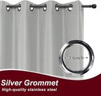 HolidayIdeas Grommet Outdoor Curtains for Patio Waterproof 8 Pcs All Weather Balcony Outside Curtains for Apartments, Gazebo, Pergolas, Porch, 54x108 Inch, Silver Grey