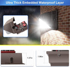 LED Wall Pack Light 500W Equivalent 18000LM LED Flood Security Light Dusk to Dawn Photocell 5000K 120W 100-277V Outdoor Wall Mount Lighting Commericial IP65 Waterproof for Yard Garage 4 Pack