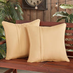 Greendale Home Fashions Sunbrella 20" Square Outdoor Throw Pillow with Removable Cover (Set of 2), Canvas Wheat 2 Count