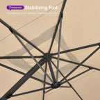 PURPLE LEAF 10' X 13' Rectangle Patio Umbrella Large Outdoor Aluminum Offset Umbrella with 360-degree Rotation Cantilever Umbrella for Garden Deck Backyard Pool, Beige