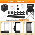 Portable Sauna Box, Steam Sauna for Home, Personal Sauna Tent Full Size for Fitness Gym Yoga Spa with Double Large Windows + 1200W 3L Steamer + Remote Control + Folding Chair, 3' x 3' x 5.9', Black