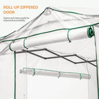 EAGLE PEAK Replacement Cover for 8x6 Portable Walk-in Pop up Greenhouse, Front and Rear Roll-Up Zipper Entry Doors and 2 Large Roll-Up Side Windows (Frame Not Included), White