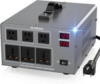 6000W Voltage Auto Converter Transformer, Heavy Duty Step Up/Down Power Converter 110/120/220/240V with 3 US Outlets,3 Universal Outlets,LED Display,w/US Standard Power Cord Circuit Breaker Protection
