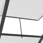 Outsunny 6' x 6' Greenhouse for Outdoors, Polycarbonate Greenhouse with Rain Gutter and Roof Vent, Aluminum Walk-in Green Houses for Outside for Patio Backyard Garden, Gray