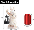 ILLUMINEW Solar Garden Statues Rabbit Lights, Outdoor Lighted Bunny Garden Decor Waterproof Figurines for Patio Porch Balcony Yard Lawn Lantern, Unique Easter Gifts for Mom Grandma Mother