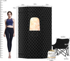 Portable Steam Sauna, Steam Sauna Tent Full Body Personal Sauna Room with 3L 1500W Steam Generator, Remote Control, Remote Control, 9 Levels Heat, 90 Mins Timer,Foldable Chair,Black