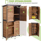 GUTINNEEN Outdoor Storage Cabinet Upgraded with Metal Frame Durable Storage Shed with Floor and Adjustable Shevels Waterproof Garden Tool Shed