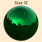 Lulu Decor, Green Stainless Steel Gazing Mirror Ball Size 12 with Stand