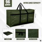 4 Pcs 96 Gallon Large Moving Bags with Zipper and Handles Foldable Storage Duffle Bags Heavy Duty Extra Large Totes for College Dorm Travel Clothes Blankets Bedding Moving (Green)