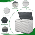 VINGLI Outdoor Storage Shed, Resin Storage Cabinet with Lockable Design, Weatherproof Tool Shed with HDPE Material, Resin Deck Box for Garden Tools, Pool Equipment, Garbage Cans, White (31.5 Cu.ft)