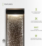 ASD LED 18 Inch Bubble Glass Wall Light Fixture | 22W 520LM 3000-5000K 100-277V | 3CCT, Waterproof, Dimmable, Up-Down Glow, ETL Listed | Exterior Flush Mount Sconce, Outdoor Lighting | Black, 4 Pack