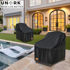 Outdoor Adirondack Chair Cover 2 Pack,Heavy Duty Patio Covers Waterproof, Outdoor Furniture Covers Waterproof, Swivel Patio Chair Cover(30W X 34D X 36H Inches) Black