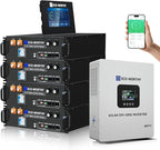 ECO-WORTHY Home Power Station Backup Power,20480Wh LiFePO4 Battery Support Communication、Bluetooth and WiFi,AC 5000W Inverter,Battery Monitor,for Home Backup,Emergency,Solar System Components