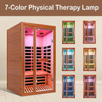 Home Far-Infrared Sauna Cabin - for 1-2 Persons Low Electromagnetic Radiation 1550W Indoor Spa Room Featuring Multicoloured Lighting Bluetooth Speaker and Control Panel
