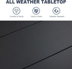 VICLLAX 48" Round Patio Dining Table for 4-6, Metal Outdoor Dining Table with Umbrella Hole for Garden Lawn Deck, Black