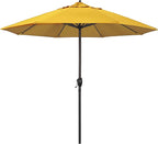 California Umbrella 9' Rd Sunbrella Aluminum Patio Umbrella, Crank Lift, Auto Tilt, Bronze Pole, Sunflower Yellow