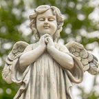 Zaer Ltd. 39" Tall Magnesium Angel Statue Figurines for Outdoor and Indoor Use (Praying Taylor, Antique White)