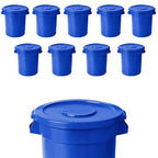 PRO&Family 20 Gallon Trash Can with Lid Round Ingredient Storage Containers Recycling Bin Kitchen Garbage Can Office Garbage Can Trash Barrel Plastic Barrel Yard Waste Bin Outdoor Trashcan (10, Blue)
