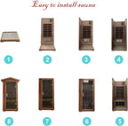 Red Cedar 1 Person Outdoor Ultra-Low Emf（0.5mg） Infrared Sauna, Multi-Person Home Sauna Spa, 1 Person Outdoor Sauna, Personal Indoor Sauna (Red Cedar Personal Outdoor Sauna)