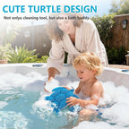 Hot Tub Scum Absorber Turtle, 2PCS Reusable Hot Tub Oil Absorbing Floating Sponges for Spa/Pool, Hot Tub Scum Sponge Accessories to Soak Up Oils & Keep Water Clean